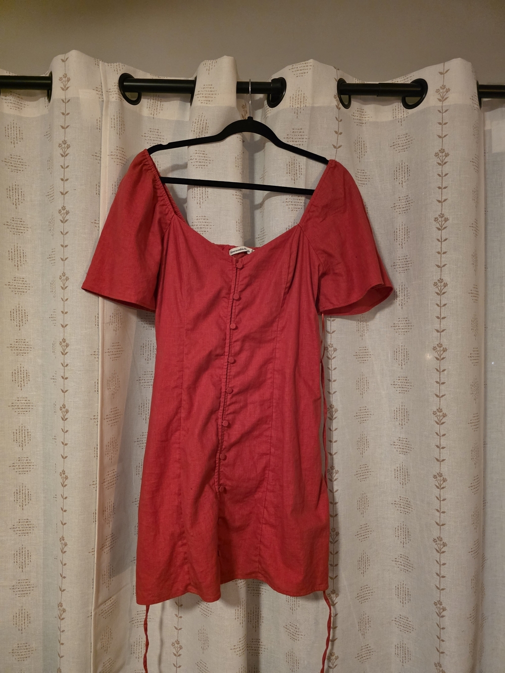 Abercrombie & Fitch Red Button-Front Mini Dress